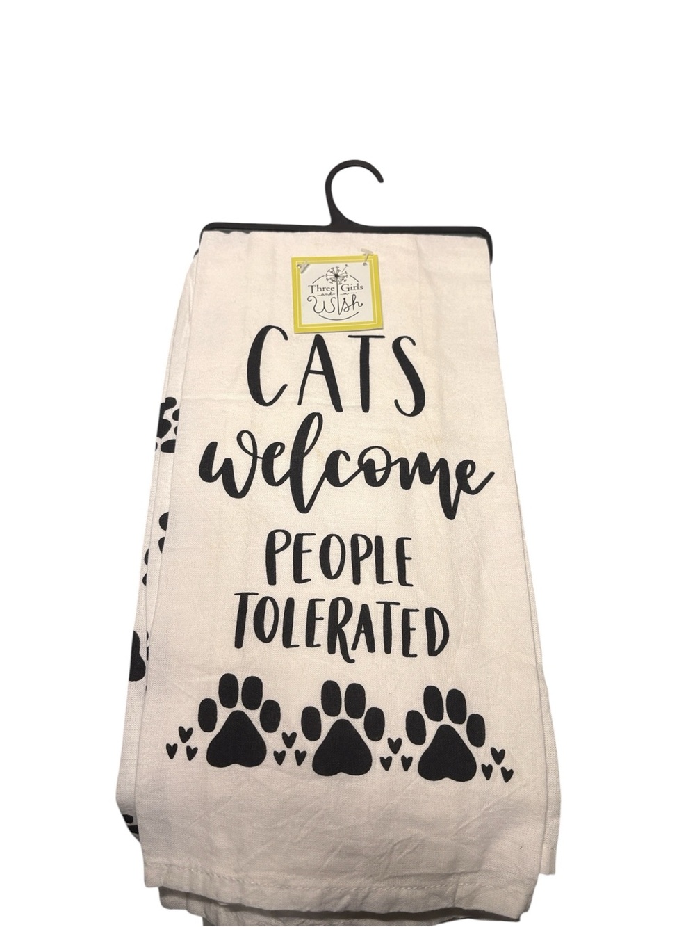 Three Girls and a Wish Funny Cat Tea Towel Set Cats Welcome